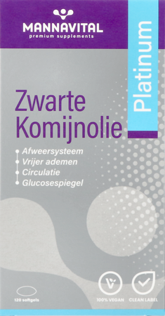 Mannavital Zwarte Komijnolie Platinum Softgels 120 6