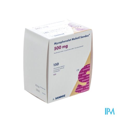 Mycofenolaat Mofetil Sandoz 500mg Filmomh Tabl 150