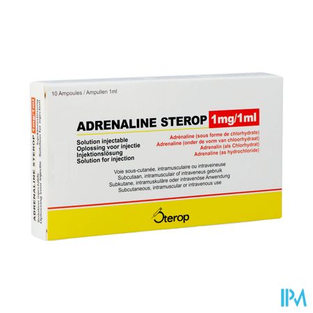 Adrenaline Hcl Sterop 1mg/ml Opl Inj Amp 10