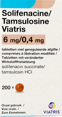 Solifenacine/tamsulosine Viatris 6mg/0,4mg Tabl200 2