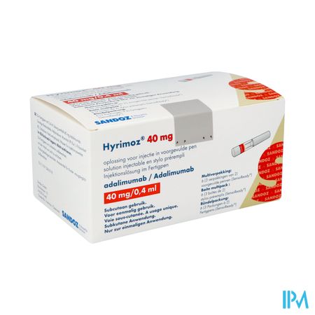 Hyrimoz 40mg Opl Inj 40mg/0,4ml Voorgevulde Pen 6