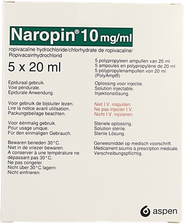 Naropin 10,0mg/ml Amp 5x 20ml 7