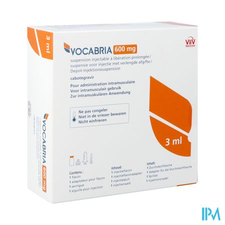 Vocabria 600mg Orifarm Susp Inj Verl.afgifte Fl3ml