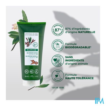 Klorane Corps Douche Gel Ecorce Cedre 200ml 5