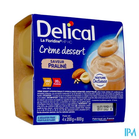 Delical Creme Dessert La Floridine Praline 4x200g