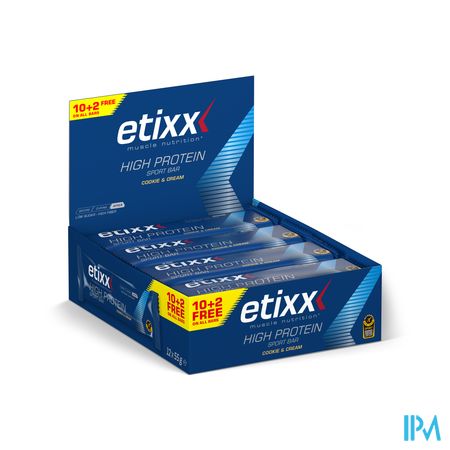 Etixx High Protein Bar Cookie & Cream 12x55g