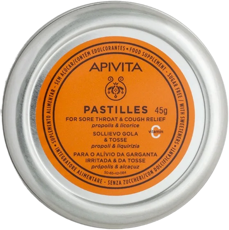 Apivita Pastilles Keelpijn&hoest Propolis Drop 45g 1