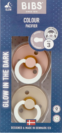Bibs 3 Fopspeen Duo Glowindark Vani/blush 2 1
