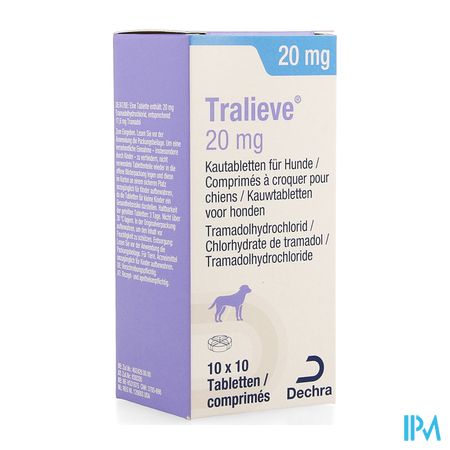 Tralieve 20mg Kauwtabletten Voor Honden 10 X 10