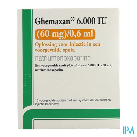 Ghemaxan 6.000ie 60mg/0,6ml Voorg.sp. 10+nldbesc 1