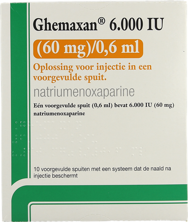 Ghemaxan 6.000ie 60mg/0,6ml Voorg.sp. 10+nldbesc 1