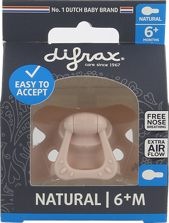 Difrax Fopspeen Natural 6m+ Uni/pure Assorti 1
