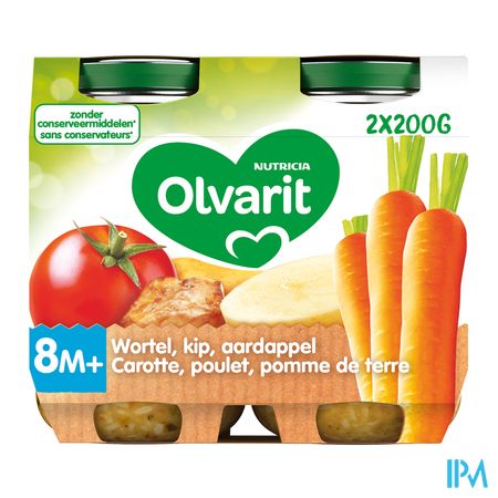 Olvarit Wortel Kip Puree 2x200g 8m01