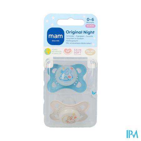 Mam Original Night Fopspeen Silic.pure 0-6m Blue 2