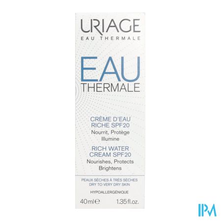 Uriage Eau Thermale Cr Eau Riche Ip20 40ml 3