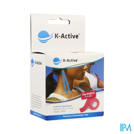 K-ACTIVE Tape Rose - 5cm x 5m : La bande de kinésiologie originale produite par Nitto Denko