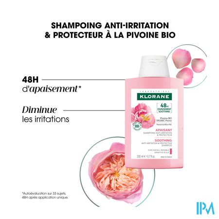 Klorane Capil. Sh Bio Pioenroos 200ml 20