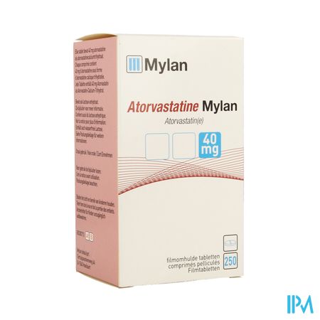 Atorvastatine Mylan 40mg Filmomh Tabl Fl 250x40mg