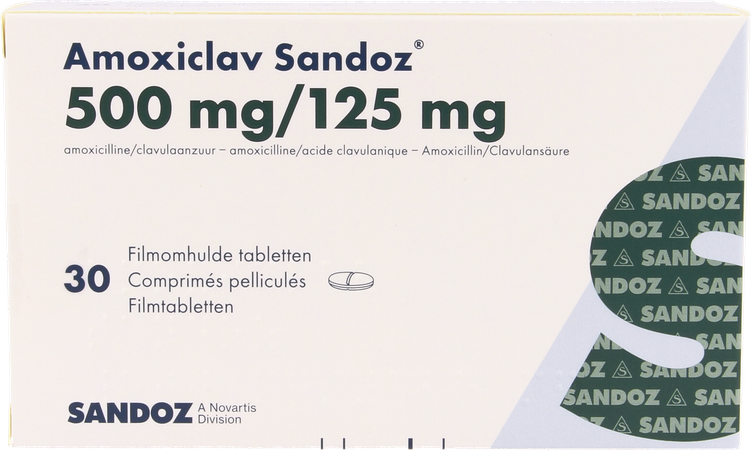 Amoxiclav Sandoz 500mg/125mg Comp 30 4