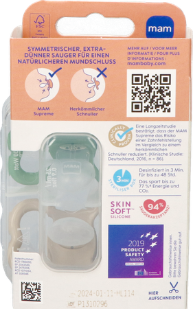 Mam Supreme Fopspeen Silicone Pure 16m+ Uni 2 4