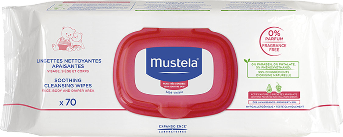 Mustela Pts Verzachtende Reinig.doekjes Z/parfum70 2