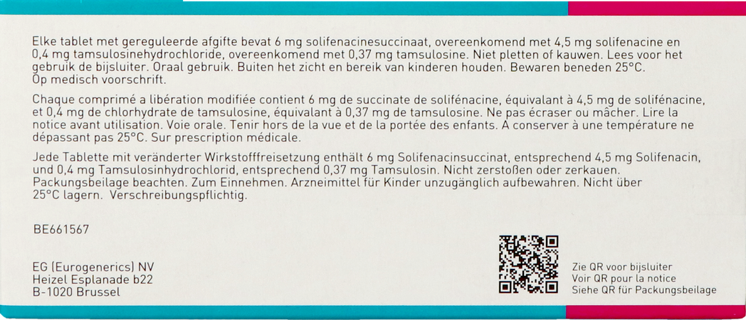 Solifenacine Tamsulosine EG 6/04,Mg Ger.Afg.Tabl90 3
