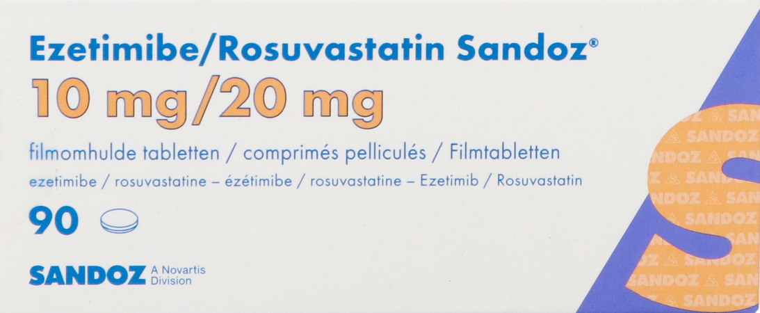 Ezetimibe/rosuvastatin Sandoz 10mg/20mg Tabl 90 3