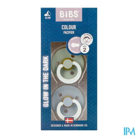 Bibs 1 Fopspeen Duo Glowindark Sage/cloud 2 2