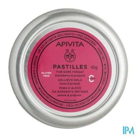 Apivita Pastilles Keelpijn Zwarte Bes-honing 45g 1