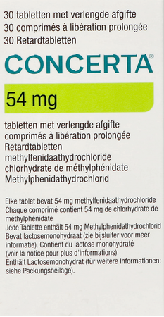 Concerta 54mg Pi Pharma Comp Verl Afg 30 X 54mg 1