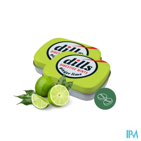 Dills Ginger & Lime Mints Z/suiker 15g 2