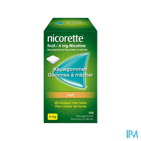 Nicorette Fruit Kauwgom Suikervrij 105x4mg