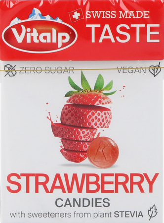 Vitalp Snoepje Aardbei Z/suiker Stevia 25g 1