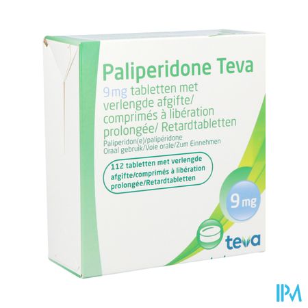 Paliperidone Teva 9mg Verl.afgifte Comp 112 X 9mg