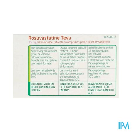 Rosuvastatine Teva 15mg Filmomh Tabl 100 1