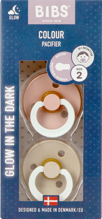 Bibs 2 Fopspeen Duo Glow In Dark Vanilla/blush 1