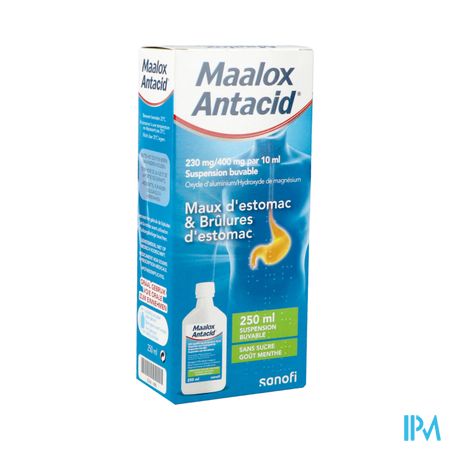 Maalox Antacid 230mg/400mg/10ml Susp Buvable 250ml