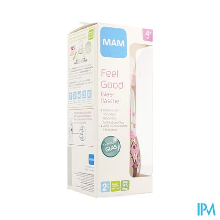 Mam Zuigfles Glas Feel Good 260ml Meisje