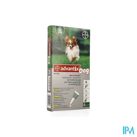 Advantix 40/ 200 Honden < 4kg Fl 4x0,4ml 1