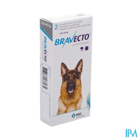 Bravecto Kauwtabletten Hond 2x1000,0mg 1