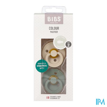 Bibs 2 Sucette Symmetric Duo Vanilla/pine 2 3