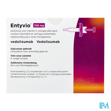 Entyvio 108mg Sol Inj Voorgevulde Spuit 2 1