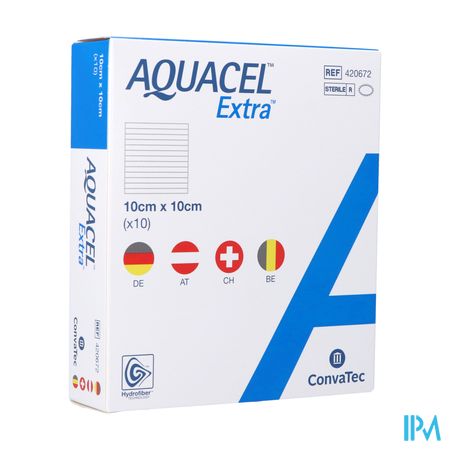 Aquacel Extra Pans Hydrofiber+renf.fibr.10x10cm 10