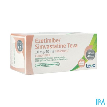 Ezetimibe Simvastatine Teva 10mg/40mg Comp 100