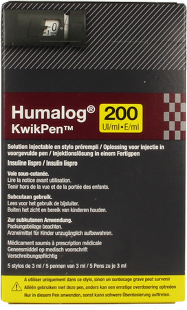 Humalog 200ie/ml Kwikpen Voorgevulde Pen 5x3ml 2