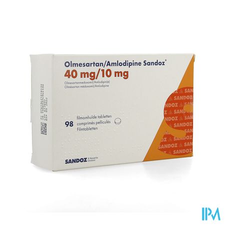 Olmesartan Amlodipine Sandoz 40/10mg Film.tabl 98