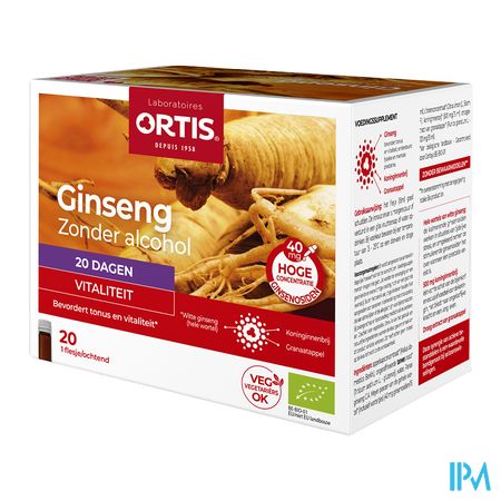Ortis Ginseng Bio Z/alcohol 20x15ml 6