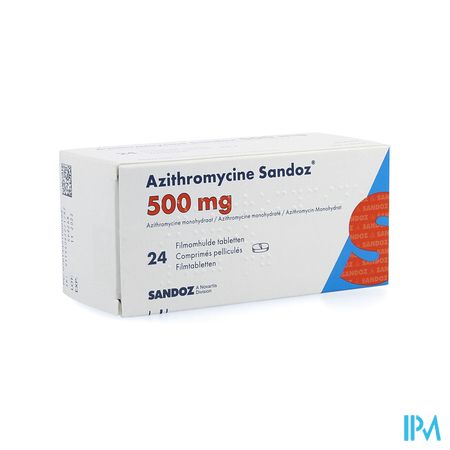 Azithromycine 500mg Sandoz Tabl Filmomh 24x500 mg