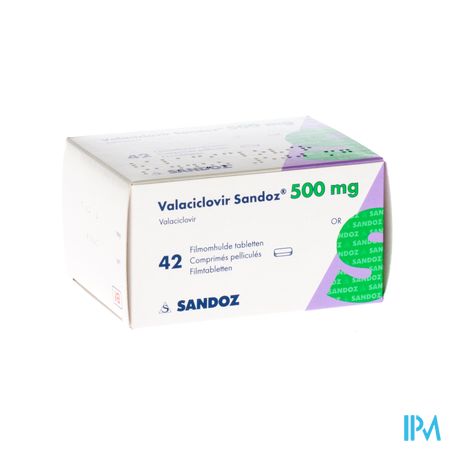 Valaciclovir Sandoz 500mg Filmomh Tab 42 X 500mg