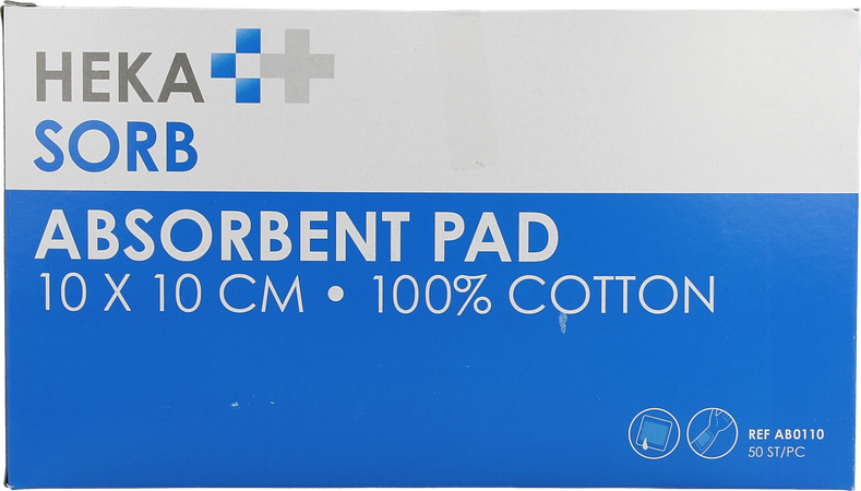 Hekasorb Absorb. Verband Niet Steriel 10x10cm 50 1